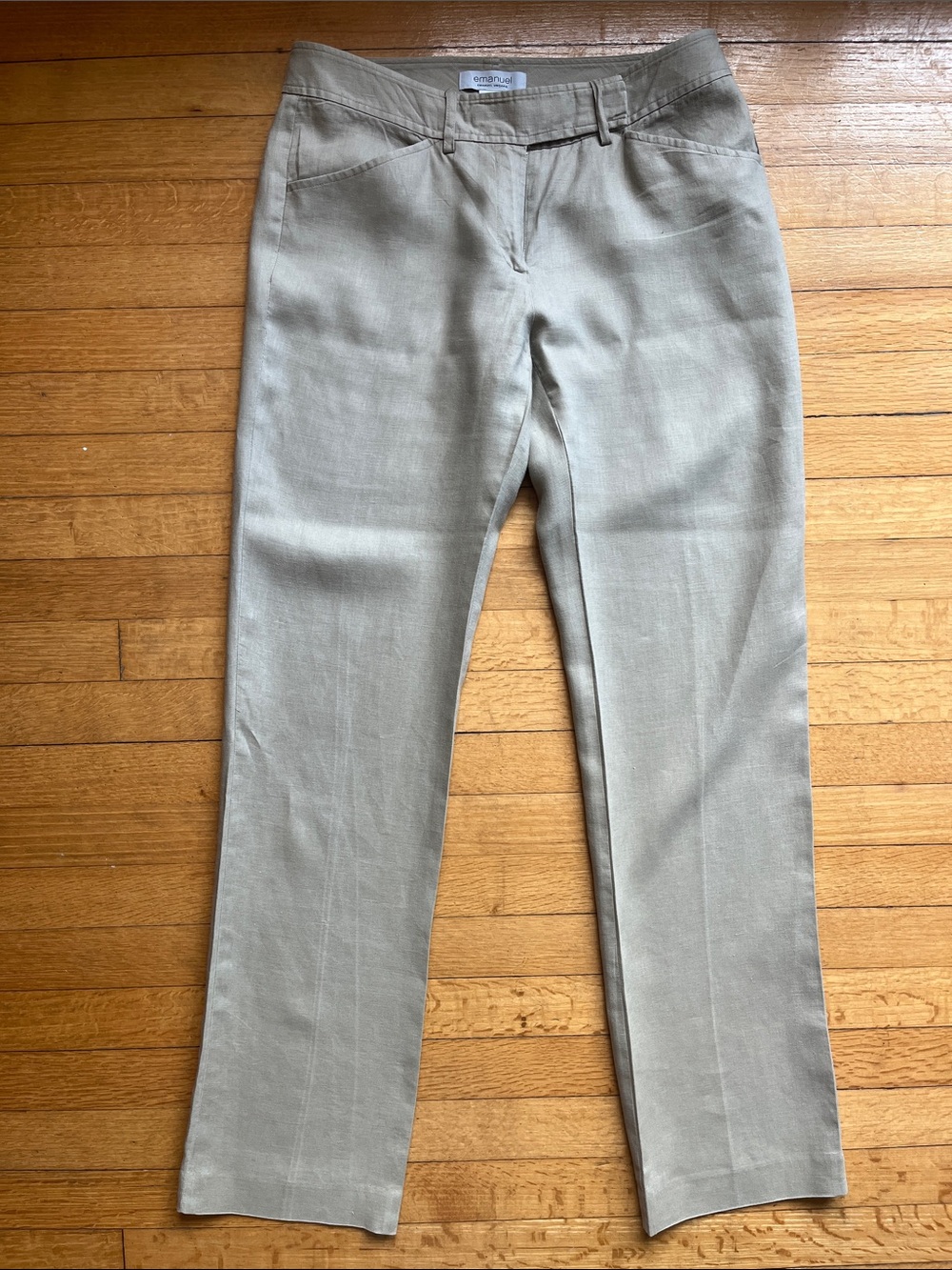 Emanuel, Emanuel Ungaro tan linen pants, 6